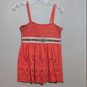 Free People Y2K 90s Beaded Tank Top Orange Size Medium
